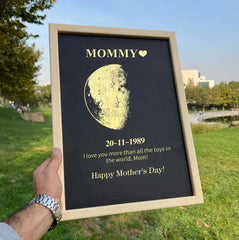 Mother's Day Gift-Custom Art Frame/ REAL MOON PHASE