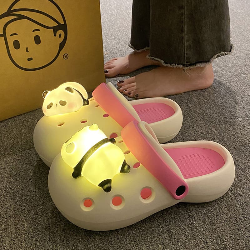 Outdoor/Beach Holiday Clogs with Cute Lighting Panda