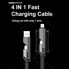 4-in-1 60W Nylon Fast Charging USB-C Cable