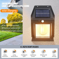 Solar LED Courtyard Lamp with Motion Sensors