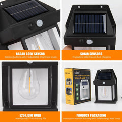 Solar LED Courtyard Lamp with Motion Sensors