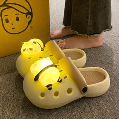 Outdoor/Beach Holiday Clogs with Cute Lighting Panda