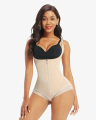 Lace Zipper Open Bust Shapewear