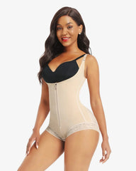 Lace Zipper Open Bust Shapewear