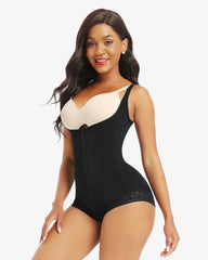 Lace Zipper Open Bust Shapewear