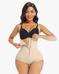 Lace Zipper Open Bust Shapewear