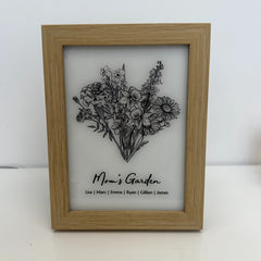 Personalized Family Birth Flower Bouquet LED Light Box Frame