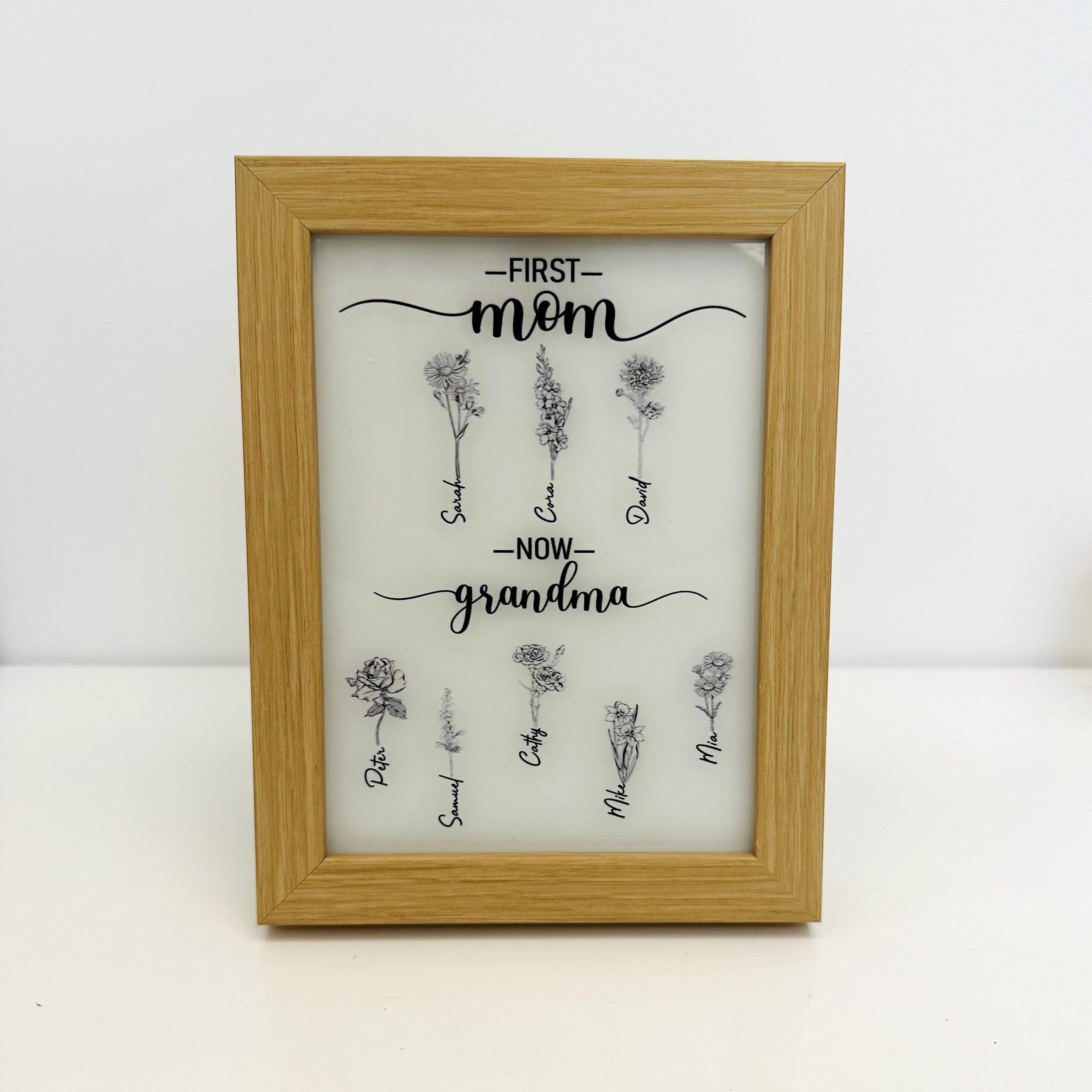 ulovis Picture Frame Light Box First Mom Now Grandma - Personalized LED Light Box